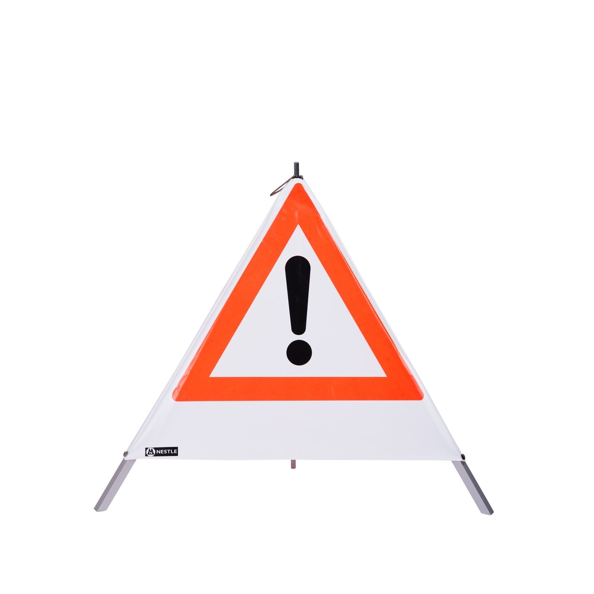 NESTLE Warnpyramide 70 cm, Achtung (VZ101), weiß, mit Mittelfuß NESTLE Warnpyramide 70 cm, Achtung (VZ101), weiß, mit Mittelfuß